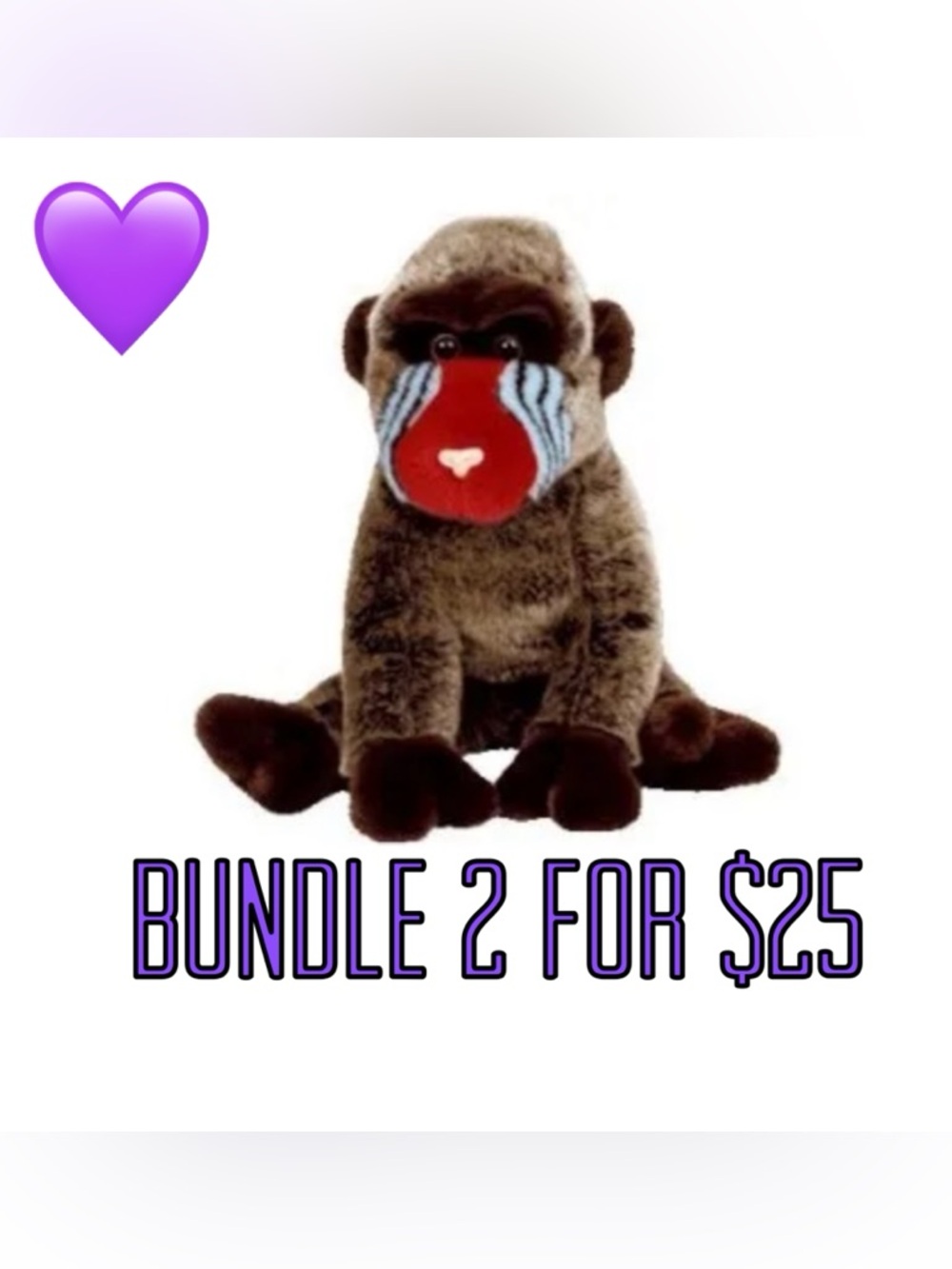 💜2 for $25💜 1999 Cheeks the Baboon Beanie Baby